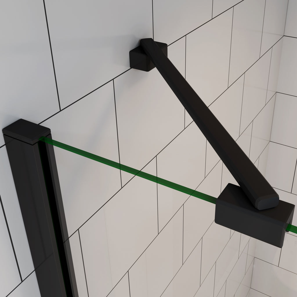 Čtvrtkruhový sprchový kout černé nano 6mm, moderní sprchová kabína s nano povrchem, černé sprchové dveře, hliníkový profil, nerez madlo, bezpečnostní sklo, rohový sprchový kout 80x80cm 90x90cm, luxusní sprchový box, odolný proti vodnímu kameni, snadná údržba, designová sprchová stěna