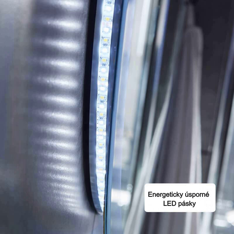 Vyhřívané LED zrcadlo do koupelny AICA J1704 – kulaté protimlživé zrcadlo 70 cm s topnou fólií, studeným bílým LED osvětlením (6000K) a hliníkovým rámem. Moderní koupelnové zrcadlo s IP67 ochranou proti vodě a páře.