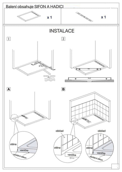 Černá čtvrtkruhová sprchová vanička 80x80 cm - protiskluzový litý mramor s imitací kamene, nízkoprofilový design 3 cm, moderní sprchová vana do koupelny s antioxidačním povrchem a odtokovým sifónem zdarma