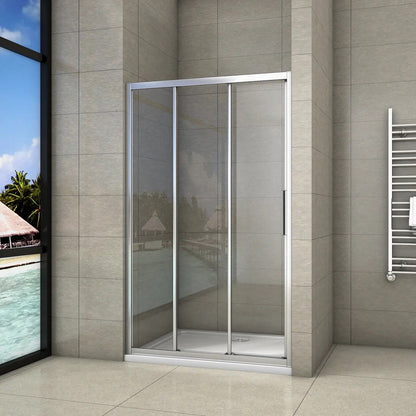 Posuvné sprchové dveře 120x195 cm, 6mm bezpečnostní NANO sklo EasyClean, leštěný hliníkový profil v chromu – moderní design, snadná údržba, univerzální montáž (levá/pravá), korozivzdorné, těsnění proti úniku vody, vhodné do malých i velkých koupelen.