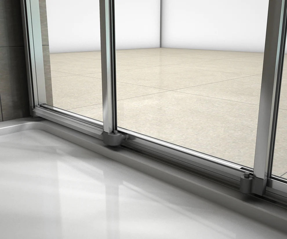 Posuvné sprchové dveře 120x195 cm, 6mm bezpečnostní NANO sklo EasyClean, leštěný hliníkový profil v chromu – moderní design, snadná údržba, univerzální montáž (levá/pravá), korozivzdorné, těsnění proti úniku vody, vhodné do malých i velkých koupelen.