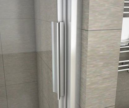 Posuvné sprchové dveře 120x195 cm, 6mm bezpečnostní NANO sklo EasyClean, leštěný hliníkový profil v chromu – moderní design, snadná údržba, univerzální montáž (levá/pravá), korozivzdorné, těsnění proti úniku vody, vhodné do malých i velkých koupelen.