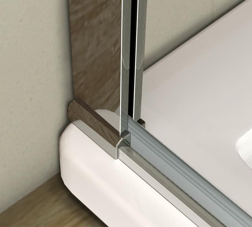Jednokřídlé sprchové dveře do niky 195cm, skleněné bezpečnostní dveře do sprchového koutu, 8mm NANO sklo s EasyClean úpravou, čiré bezpečnostní sklo ESG, moderní vestavné sprchové dveře, chromové hliníkové profily, korozivzdorné sprchové dveře, nastavitelné rozměry 80cm 90cm 100cm, univerzální montáž L/P, sprchový box do malé koupelny, vysoké skleněné dveře 195cm, designové dveře do sprchy, zinkové madlo, vzpěra 30cm, těsnění proti úniku vody, sklo odolné proti vodnímu kameni, snadná údržba sprchových dveří