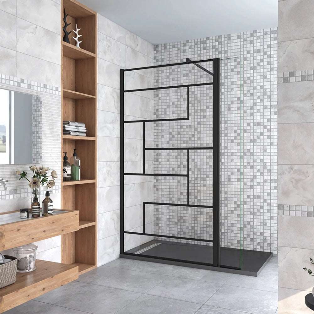 Walk-in sprchová zástěna 70-140cm s 8mm NANO sklem, černým otočným panelem 30/40cm a teleskopickou vzpěrou 70-120cm. Moderní design s leštěným hliníkem, bezpečnostním ESG sklem a rozsahem nastavení 2 cm pro všechny typy koupelen.