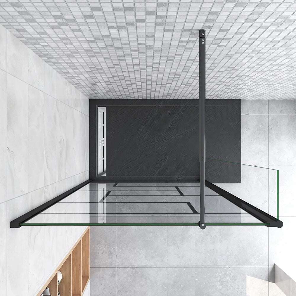 Walk-in sprchová zástěna 70-140cm s 8mm NANO sklem, černým otočným panelem 30/40cm a teleskopickou vzpěrou 70-120cm. Moderní design s leštěným hliníkem, bezpečnostním ESG sklem a rozsahem nastavení 2 cm pro všechny typy koupelen.