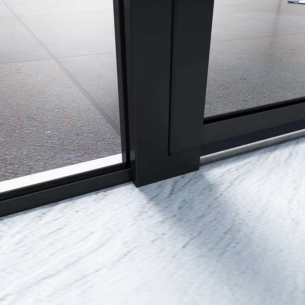 Černé jednokřídlé sprchové dveře do niky s 6mm NANO sklem, šířka 80-140cm, výška 185cm, univerzální montáž L/P, moderní design, hliníkový profil odolný proti korozi, bezpečnostní ESG sklo, snadno čistitelné EasyClean povrchové úpravy, antikorozní madlo ze slitiny zinku, těsnění proti úniku vody, sprchový kout do výklenku, keramické dveře, nerezová konstrukce, designové řešení do koupelny