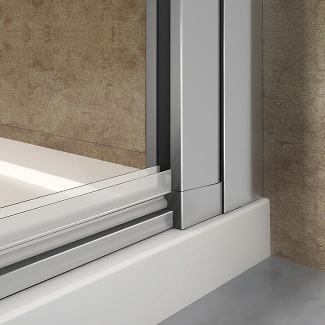 AICA čtvrtkruhový sprchový kout PHXDE-95 s jednokřídlými dveřmi - 6mm NANO sklo EasyClean, leštěný hliníkový profil, rozměry 80x80/90x90 cm, výška 195 cm, rohová sprchová kabina s madlem, ideální do malých koupelen