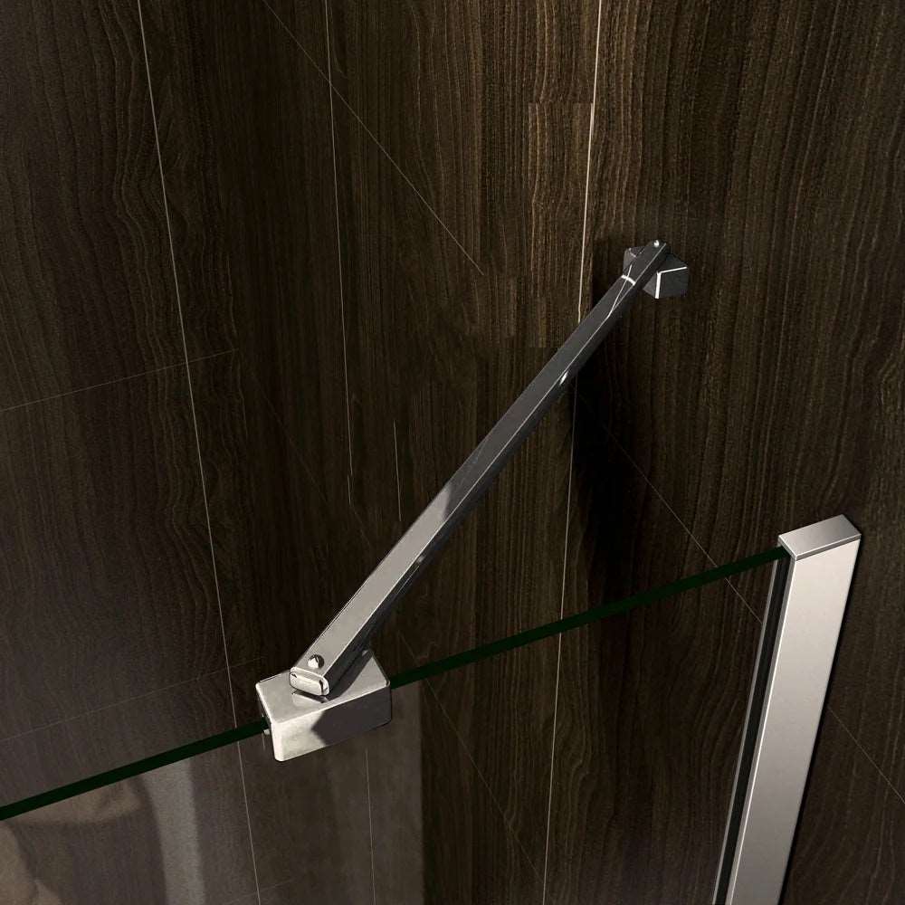 Stylový čtvercový sprchový kout v chromu s jednokřídlými dveřmi a bočním panelem. Nastavitelná šířka 70–90 cm, výška 195 cm, ultračiré 6mm NANO sklo s EasyClean úpravou proti vodnímu kameni. Odolný leštěný hliníkový profil, nerezové madlo a kvalitní vzpěra. Ideální sprchový box do malých i větších koupelen, moderní design a snadná instalace