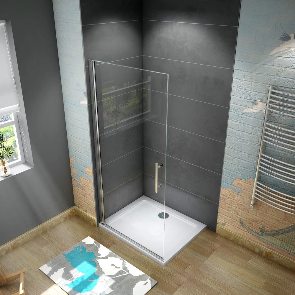 AICA Sprchový kout WALK IN PK1E95 - jednořídlové skleněné dveře s NANO povrchem, šířka 66-96cm, výška 195cm, chromový profil, bezpečnostní 6mm sklo, moderní walk in sprchový kout, bezrámová sprchová zástěna, designová sprchová kabina, česká dodávka