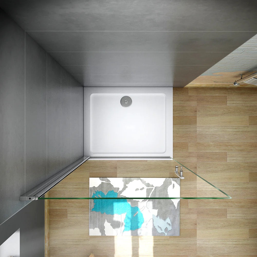 AICA Sprchový kout WALK IN PK1E95 - jednořídlové skleněné dveře s NANO povrchem, šířka 66-96cm, výška 195cm, chromový profil, bezpečnostní 6mm sklo, moderní walk in sprchový kout, bezrámová sprchová zástěna, designová sprchová kabina, česká dodávka