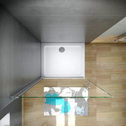 AICA Sprchový kout WALK IN PK1E95 - jednořídlové skleněné dveře s NANO povrchem, šířka 66-96cm, výška 195cm, chromový profil, bezpečnostní 6mm sklo, moderní walk in sprchový kout, bezrámová sprchová zástěna, designová sprchová kabina, česká dodávka