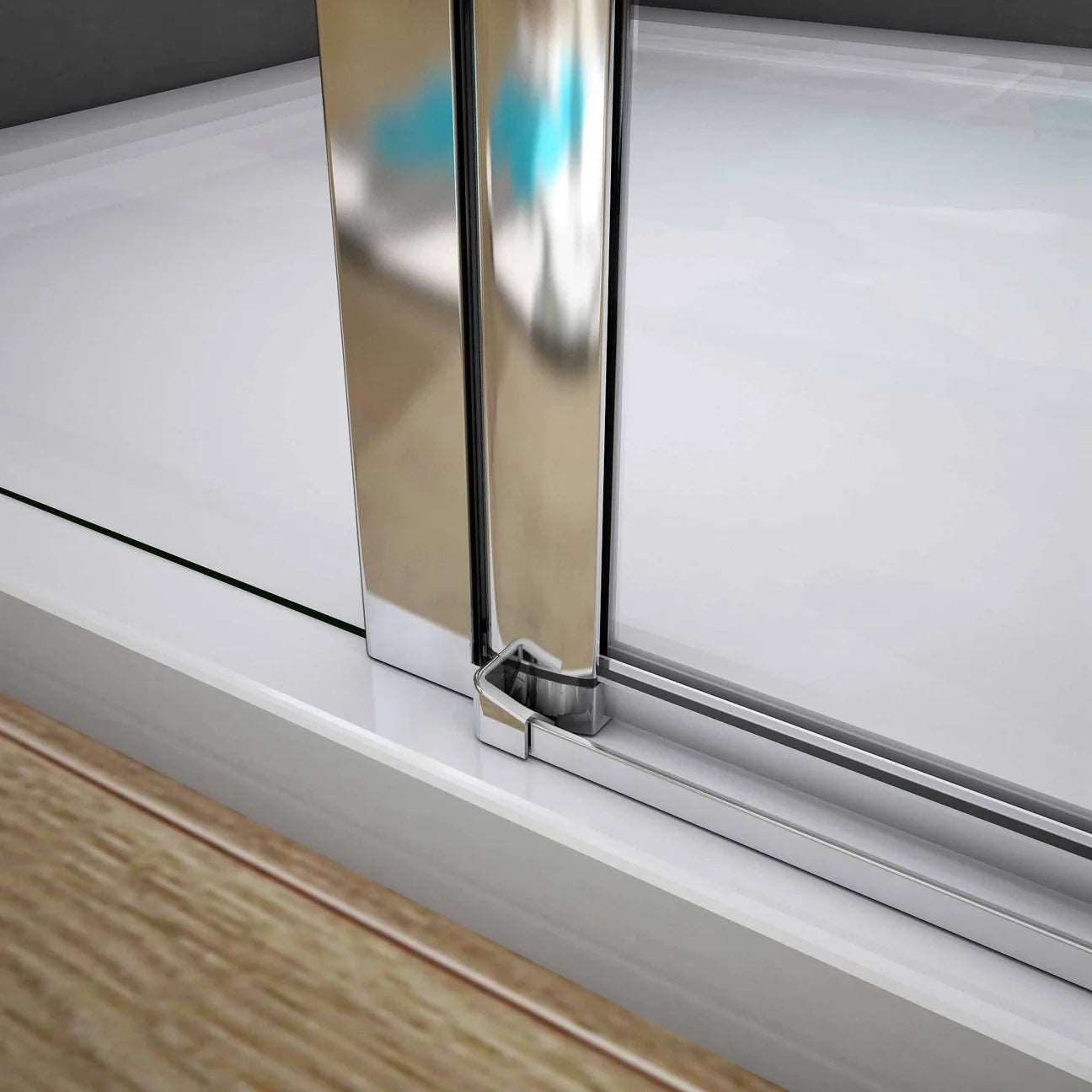 Čtvercový sprchový kout s 6mm nano sklem EasyClean – otočné sprchové dveře, boční panel, chromované madlo, leštěný hliníkový profil. Bezpečnostní skleněná sprchová kabina 80x80cm a 90x90cm s nastavitelnými vzpěrami. Moderní design do malých i velkých koupelen