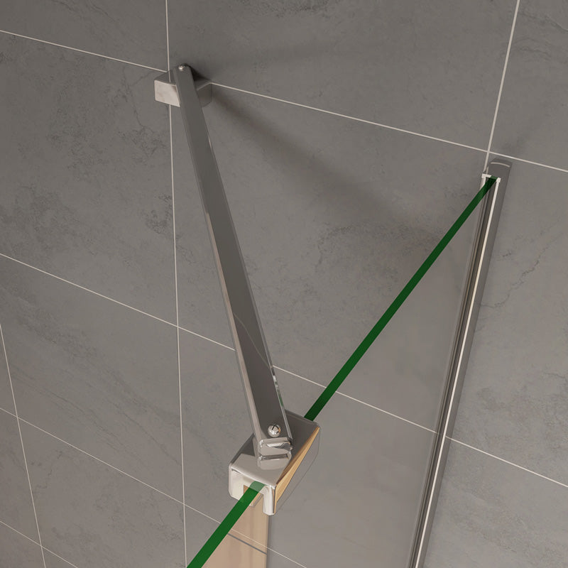 Walk-In sprchová zástěna s PRIVACY PÁSEM | 8mm NANO bezpečnostní sklo | Matný středový pás 950mm | Rozměr 70-140cm | Anti-Explosion fólie | Chromový hliníkový rám | Moderní design do koupelny