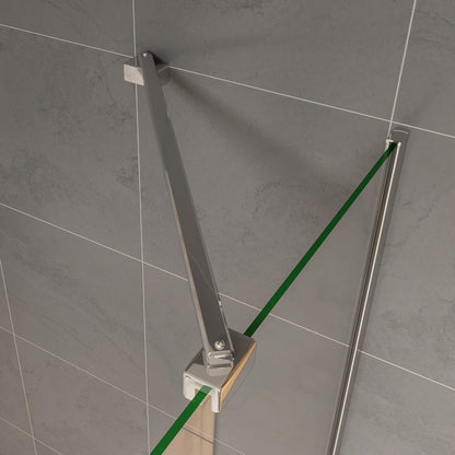 Walk-In sprchová zástěna s PRIVACY PÁSEM | 8mm NANO bezpečnostní sklo | Matný středový pás 950mm | Rozměr 70-140cm | Anti-Explosion fólie | Chromový hliníkový rám | Moderní design do koupelny