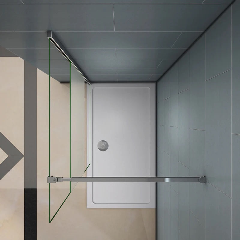 Walk-In sprchová zástěna s PRIVACY PÁSEM | 8mm NANO bezpečnostní sklo | Matný středový pás 950mm | Rozměr 70-140cm | Anti-Explosion fólie | Chromový hliníkový rám | Moderní design do koupelny