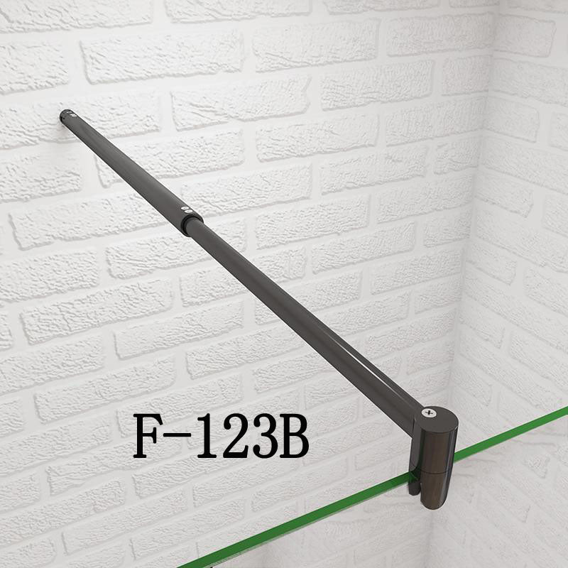 Walk in sprchová zástěna s privacy pásem, černá designová zástěna do koupelny s 10mm nano bezpečnostním sklem a anti-explosion fólií. Nastavitelná šířka 70-140cm, výška 200cm, univerzální montáž (vlevo/vpravo), černá hliníková vzpěra F-123B/F-084B. Moderní sprchový kout s neprůhledným středovým pásem pro soukromí.