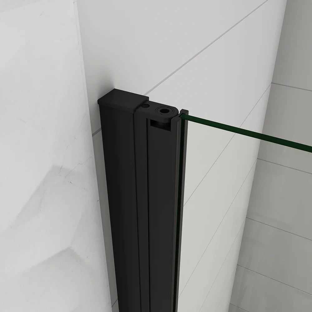 Jednokřídlé skleněné sprchové dveře s NANO povrchem pro snadnou údržbu – montáž vlevo nebo vpravo díky univerzálnímu systému. Černé matné profily ze slitiny zinku, odolné proti vlhkosti. Rozsah nastavení 76-96 cm, výška 200 cm. Walk-in design pro pohodlný vstup. ESG certifikované bezpečnostní sklo.