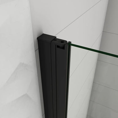 Jednokřídlé skleněné sprchové dveře s NANO povrchem pro snadnou údržbu – montáž vlevo nebo vpravo díky univerzálnímu systému. Černé matné profily ze slitiny zinku, odolné proti vlhkosti. Rozsah nastavení 76-96 cm, výška 200 cm. Walk-in design pro pohodlný vstup. ESG certifikované bezpečnostní sklo.