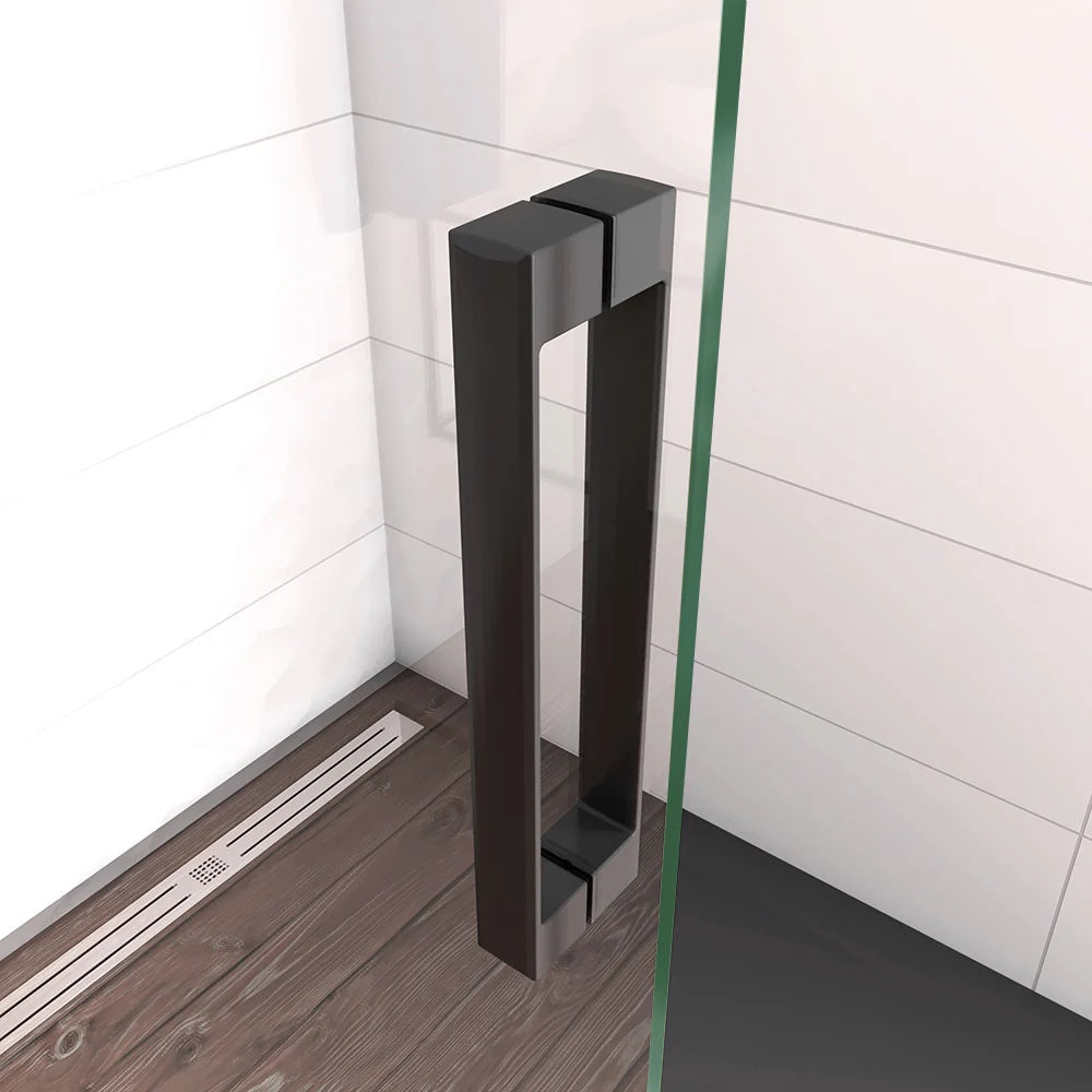 Jednokřídlé skleněné sprchové dveře s NANO povrchem pro snadnou údržbu – montáž vlevo nebo vpravo díky univerzálnímu systému. Černé matné profily ze slitiny zinku, odolné proti vlhkosti. Rozsah nastavení 76-96 cm, výška 200 cm. Walk-in design pro pohodlný vstup. ESG certifikované bezpečnostní sklo.