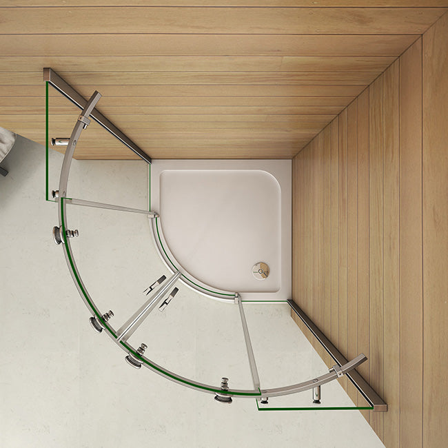 AICA čtvrtkruhový sprchový kout 90x90 s posuvnými dveřmi - kvalitní 6mm NANO čiré sklo s EasyClean povrchem, elegantní chromová úprava, výška 195cm. Profesionální sprchový box s hladkým posuvným mechanismem, vhodný do rohu koupelny. Odolný proti vodnímu kameni, snadná údržba a moderní design.