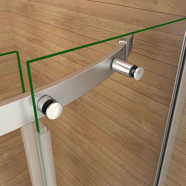 AICA čtvrtkruhový sprchový kout 90x90 s posuvnými dveřmi - kvalitní 6mm NANO čiré sklo s EasyClean povrchem, elegantní chromová úprava, výška 195cm. Profesionální sprchový box s hladkým posuvným mechanismem, vhodný do rohu koupelny. Odolný proti vodnímu kameni, snadná údržba a moderní design.