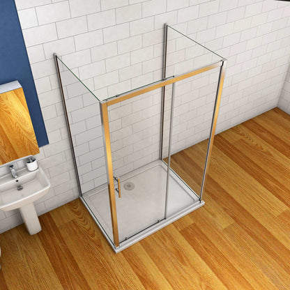 AICA sprchový kout U tvar s posuvnými dveřmi z 5mm NANO skla - moderní chromový design, boční panely, výška 190 cm, nastavitelné rozměry pro vaši koupelnu.