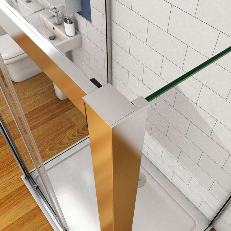 AICA sprchový kout U tvar s posuvnými dveřmi z 5mm NANO skla - moderní chromový design, boční panely, výška 190 cm, nastavitelné rozměry pro vaši koupelnu.