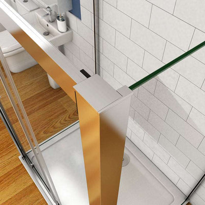 AICA sprchový kout U tvar s posuvnými dveřmi z 5mm NANO skla - moderní chromový design, boční panely, výška 190 cm, nastavitelné rozměry pro vaši koupelnu.