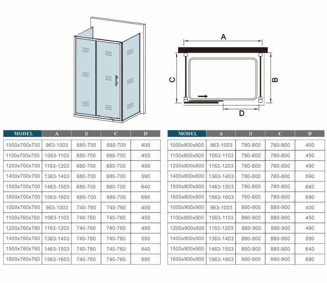AICA sprchový kout U tvar s posuvnými dveřmi z 5mm NANO skla - moderní chromový design, boční panely, výška 190 cm, nastavitelné rozměry pro vaši koupelnu.
