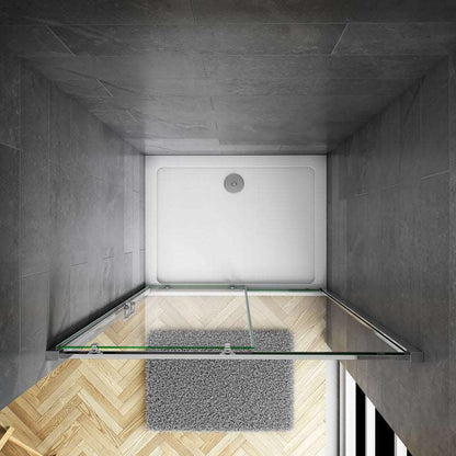 Sprchové posuvné dveře 100-140 cm s 5mm bezpečnostním NANO sklem EasyClean - moderní skleněné posuvné dveře do sprchového koutu s univerzální levou/pravou montáží, kvalitním hliníkovým profilem odolným proti korozi v chromované úpravě, výška 190 cm, včetně madla a těsnění