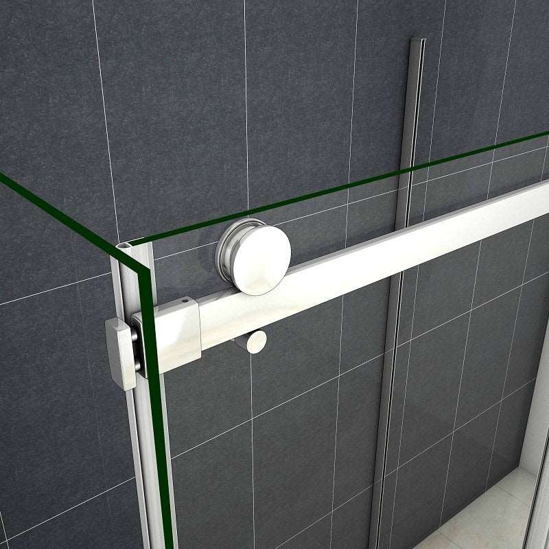 AICA Sprchový kout SK-2-95-2SPKL - moderní sprchový box s posuvnými dveřmi, U tvar, 6mm NANO sklo EasyClean, chromová úprava, výška 195cm, boční panely 80/90cm, bezpečnostní skleněné dveře, koupelnový nábytek, sprchový kout bez vaničky, leštěný hliník, česká dodávka