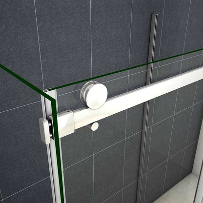 AICA Sprchový kout SK-2-95-2SPKL - moderní sprchový box s posuvnými dveřmi, U tvar, 6mm NANO sklo EasyClean, chromová úprava, výška 195cm, boční panely 80/90cm, bezpečnostní skleněné dveře, koupelnový nábytek, sprchový kout bez vaničky, leštěný hliník, česká dodávka