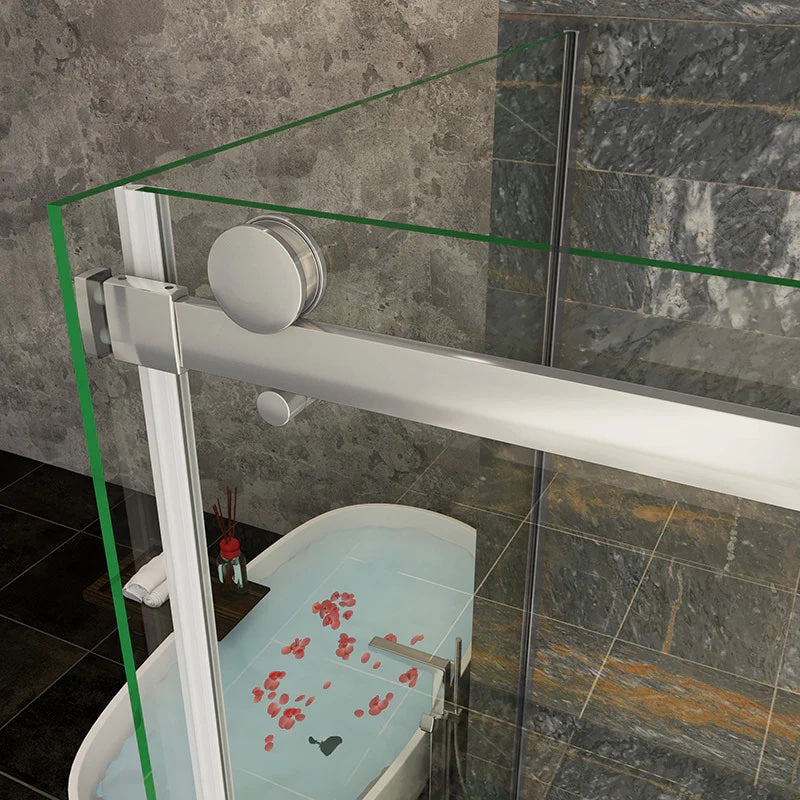 AICA Sprchový kout obdélníkový s posuvnými dveřmi 100-160cm | Boční panel 70-100cm | 6mm NANO bezpečnostní sklo s EasyClean | Chromové leštěné profily odolné proti korozi | Robustní madlo ze slitiny zinku | Moderní design pro malé i velké koupelny | Snadná instalace a údržba