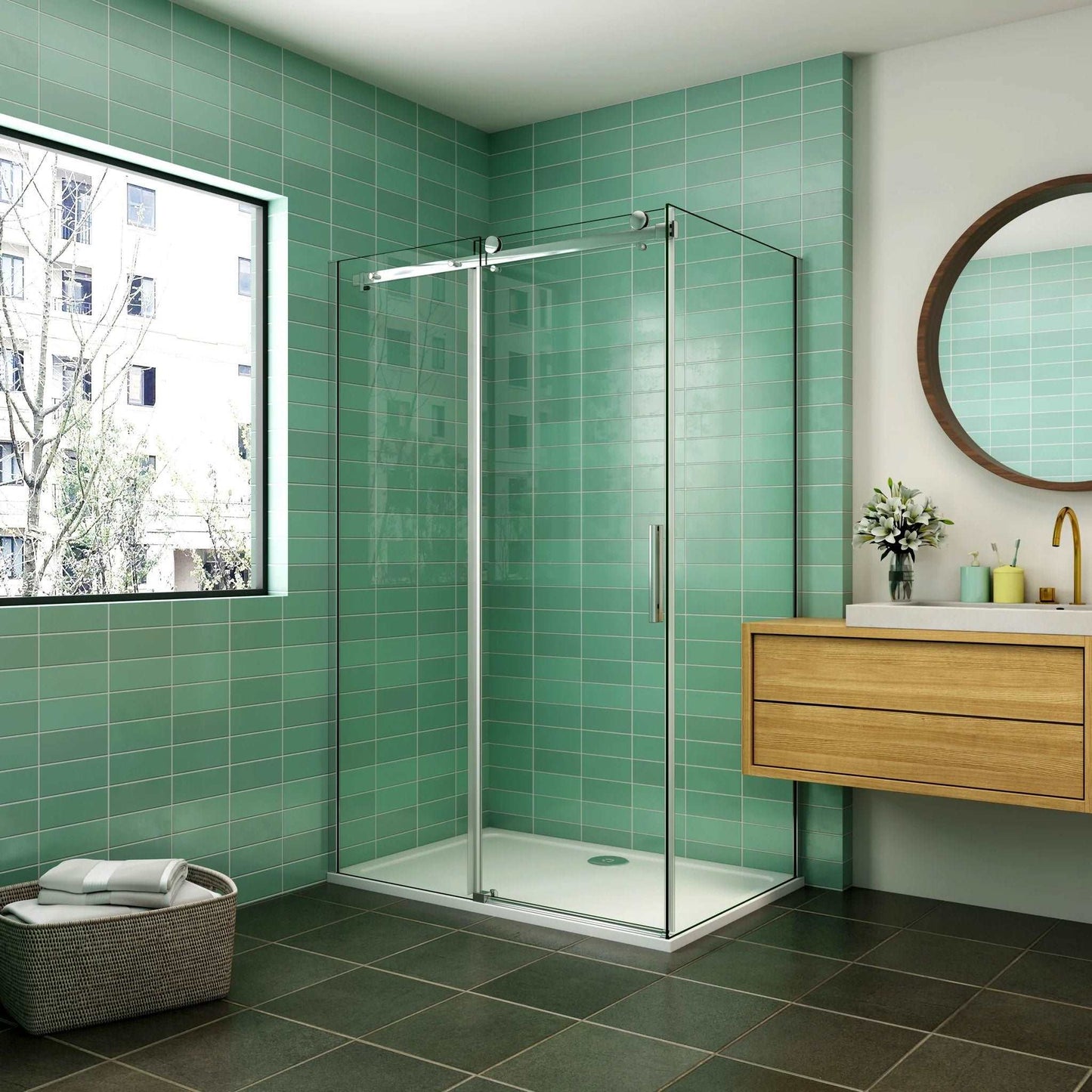 AICA sprchový kout obdélníkový s posuvnými dveřmi, 8mm NANO čiré sklo EasyClean, chromový profil, nastavitelný 100-160cm, boční panel 70-100cm, korozivzdorný design pro moderní koupelny