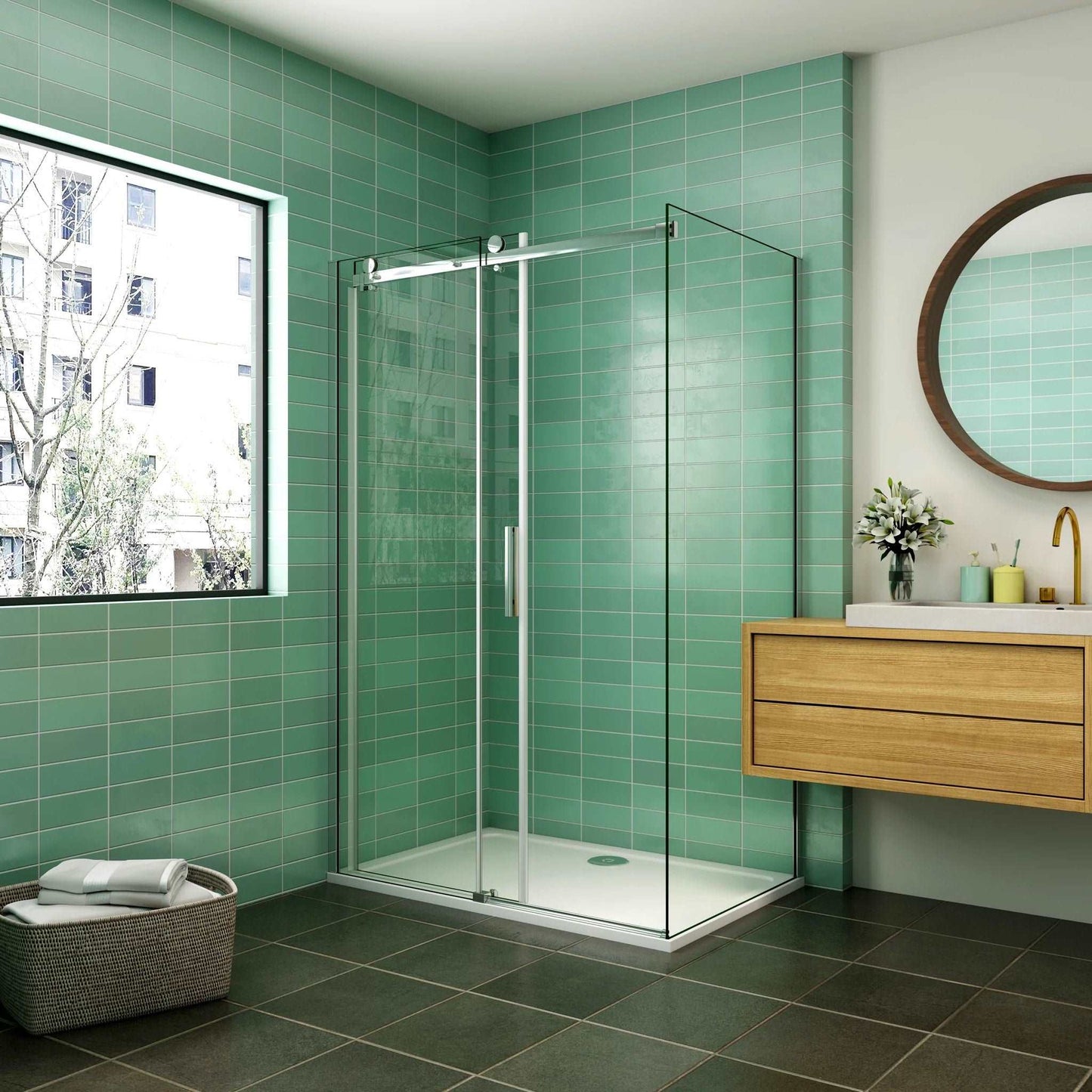 AICA sprchový kout obdélníkový s posuvnými dveřmi, 8mm NANO čiré sklo EasyClean, chromový profil, nastavitelný 100-160cm, boční panel 70-100cm, korozivzdorný design pro moderní koupelny