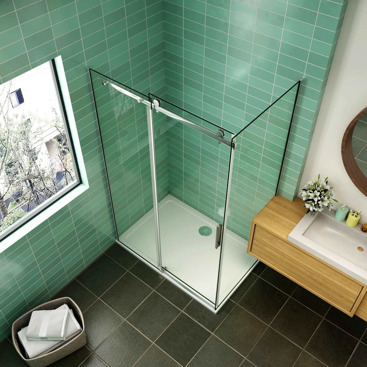 AICA sprchový kout obdélníkový s posuvnými dveřmi, 8mm NANO čiré sklo EasyClean, chromový profil, nastavitelný 100-160cm, boční panel 70-100cm, korozivzdorný design pro moderní koupelny