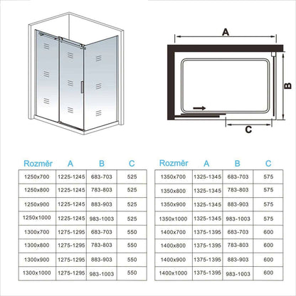AICA sprchový kout obdélníkový s posuvnými dveřmi, 8mm NANO čiré sklo EasyClean, chromový profil, nastavitelný 100-160cm, boční panel 70-100cm, korozivzdorný design pro moderní koupelny