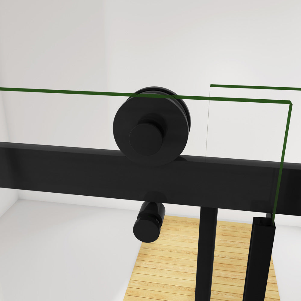 AICA sprchový kout obdélníkový s posuvnými dveřmi SKB-2E-20-8SPKLB-R, rozměry 100-140cm, 8mm tlusté NANO sklo s povrchovou úpravou EasyClean, černý antikorozní hliníkový profil, boční panel 80-90cm, výška 200cm, moderní sprchový box s výklopnými dveřmi, kvalitní koupelnový nábytek, voděodolná konstrukce, snadná instalace sprchového koutu