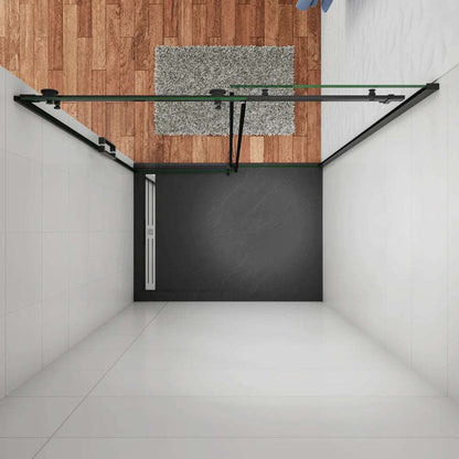 Černé posuvné sprchové dveře SKB-2E-20-8 z 8mm NANO skla - moderní sprchový kout v elegantní černé barvě. Rozměry 100cm, 120cm nebo 140cm šířka × 200cm výška s možností nastavení o ±4cm. Univerzální montáž L/P, hliníkový korozivzdorný profil, bezpečnostní tepelně tvrzené sklo s nano ochranou proti vodnímu kameni. Posuvný systém a madlo ze slitiny zinku. Ideální řešení pro malé i velké koupelny. Snadná údržba, moderní design a vysoká kvalita materiálů