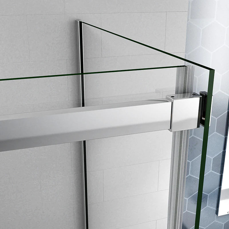 AICA Sprchový kout obdélníkový SL-2N-95SPKL-R s posuvnými dveřmi | NANO sklo 6mm EasyClean | Chromový design | Nastavitelná šířka 100-160cm | Boční panel 70-100cm | Bezpečnostní sklo | Koupelnový box | Moderní sprchový kout | Dveře na míru | Hliníkový rám | Vodotěsné řešení