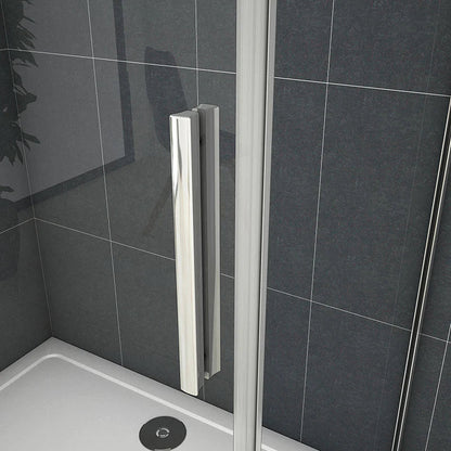 AICA Sprchový kout obdélníkový SL-2N-95SPKL-R s posuvnými dveřmi | NANO sklo 6mm EasyClean | Chromový design | Nastavitelná šířka 100-160cm | Boční panel 70-100cm | Bezpečnostní sklo | Koupelnový box | Moderní sprchový kout | Dveře na míru | Hliníkový rám | Vodotěsné řešení