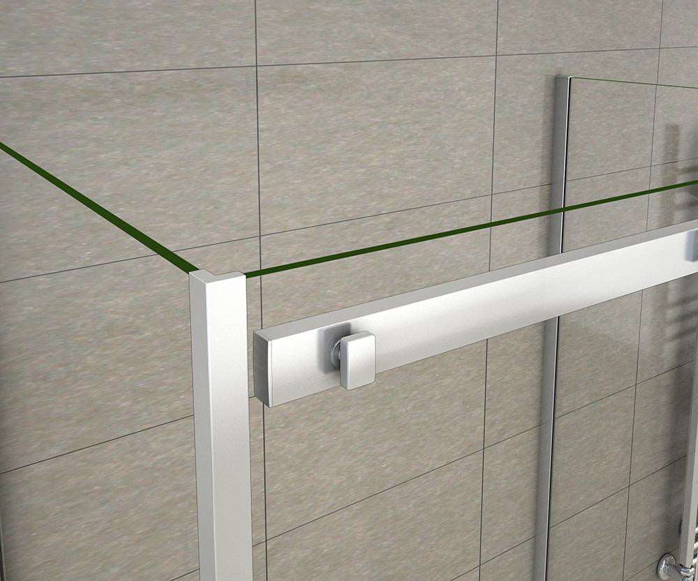 AICA Sprchový kout SL-2NE-95-8-2SPKL - U tvar, posuvné dveře, 8mm NANO sklo EasyClean, chrom, boční panely 80cm/90cm, výška 195cm, moderní sprchový box, keramická vanička, montážní návod