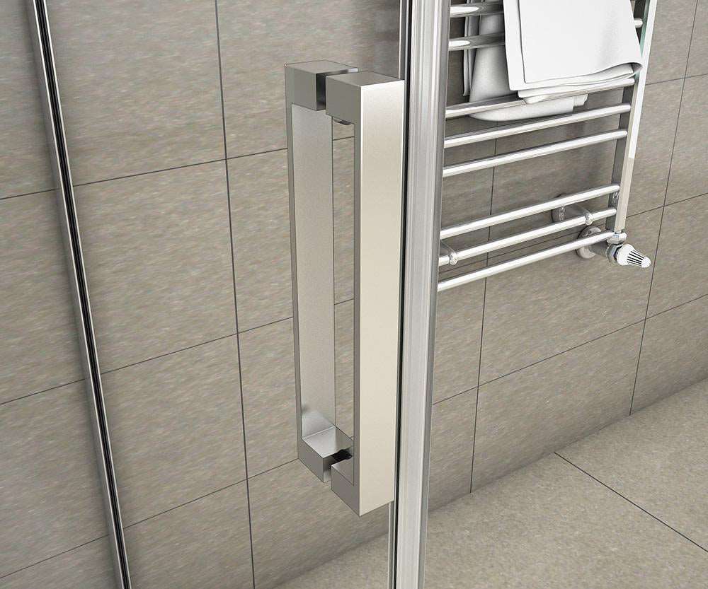 AICA Sprchový kout SL-2NE-95-8-2SPKL - U tvar, posuvné dveře, 8mm NANO sklo EasyClean, chrom, boční panely 80cm/90cm, výška 195cm, moderní sprchový box, keramická vanička, montážní návod