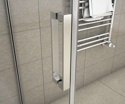 AICA Sprchový kout SL-2NE-95-8-2SPKL - U tvar, posuvné dveře, 8mm NANO sklo EasyClean, chrom, boční panely 80cm/90cm, výška 195cm, moderní sprchový box, keramická vanička, montážní návod