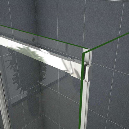 AICA obdélníkový sprchový kout SL-2NE-95-8SPKL-R – posuvné dveře (nastavitelné 100-160cm), boční panel (70-100cm), 8mm NANO sklo EasyClean, chromová úprava, výška 195cm – moderní sprchový box, sprchový roh, kryt do koupelny s bezpečnostním sklem