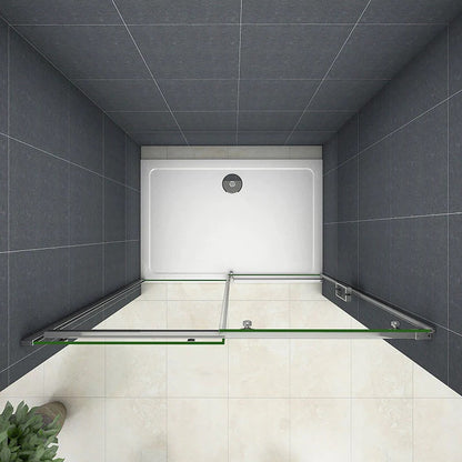 Posuvné sprchové dveře 100-160cm s 8mm NANO sklem EasyClean – moderní design do koupelny, univerzální levopravá montáž, výška 195cm, chromový hliníkový profil, bezpečnostní temperované sklo, voděodolný sprchový kout, snadno udržovatelné posuvné dveře se zinkovými kolečky