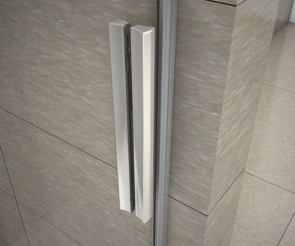 Profesionální posuvné sprchové dveře na míru 100-160 cm s 6mm bezpečnostním NANO sklem EasyClean - voděodolný hliníkový rám v chromu, tiché kolečkové vedení a univerzální levopravá montáž pro moderní koupelnu