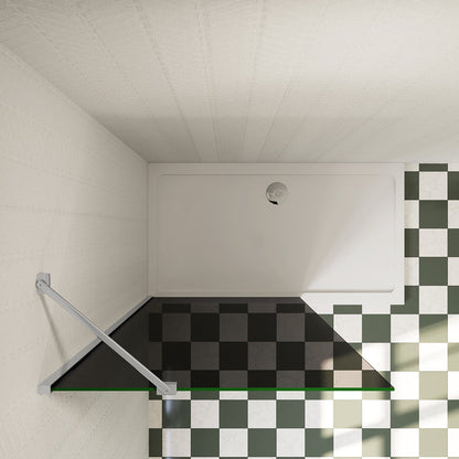 AICA Walk in sprchový kout s 8mm NANO kouřovým bezpečnostním sklem – moderní bezrámová sprchová zástěna (80-140cm), chromová vzpěra 70cm, Anti-Explosion fólie, výška 200cm