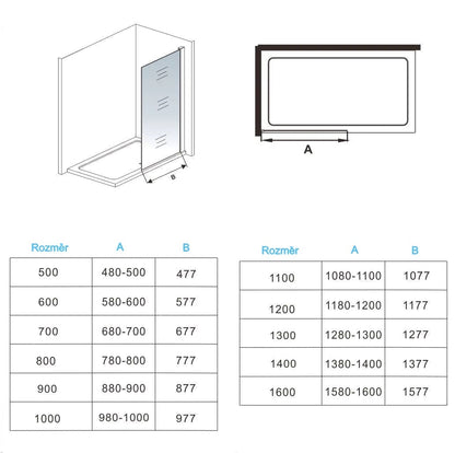 AICA Sprchový kout – Walk-In sprchová zástěna 80-140cm s 8mm černým kouřovým sklem a Anti-Explosion fólií. Chromová vzpěra, leštěný hliníkový profil, výška 200cm. Moderní design, nastavitelná šířka, bezpečnostní NANO sklo EasyClean. Vhodné do malých i velkých koupelen. Dodáváno s těsněním a montážními prvky.