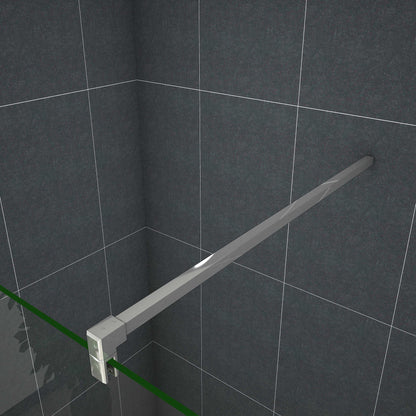 Walk-in sprchová zástěna s 10mm černým kouřovým NANO sklem a anti-explosion fólií – moderní chromový design, teleskopická vzpěra, bezpečnostní sklo, snadná údržba, rozměry 100-140 cm, výška 200 cm.